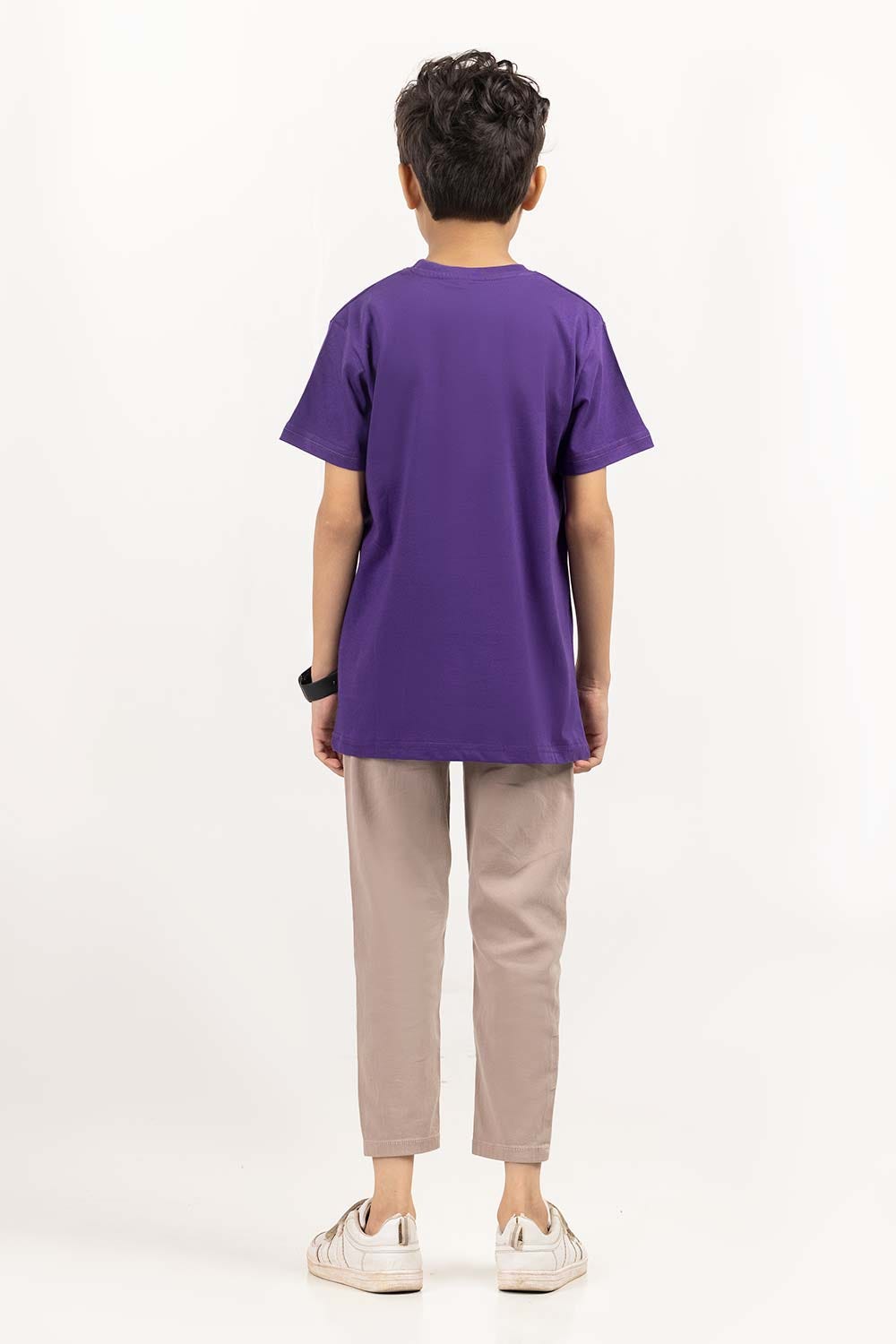 Junior Boy Purple Printed Knit Top JBKT-2210019