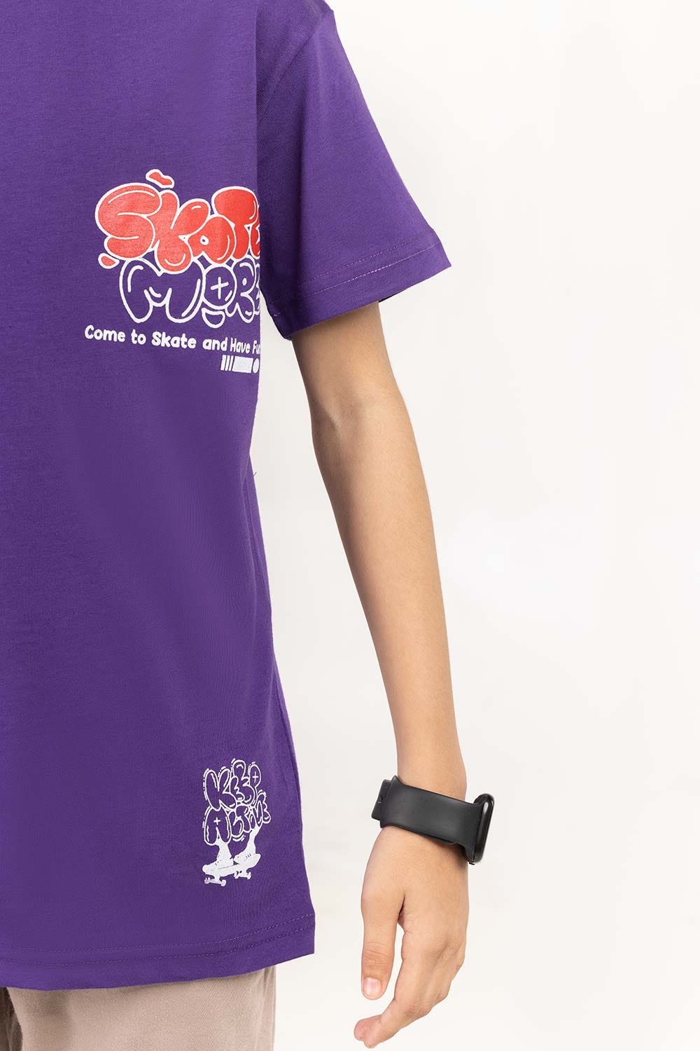 Junior Boy Purple Printed Knit Top JBKT-2210019