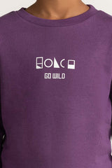 Purple Printed Sweatshirt 224-512-064