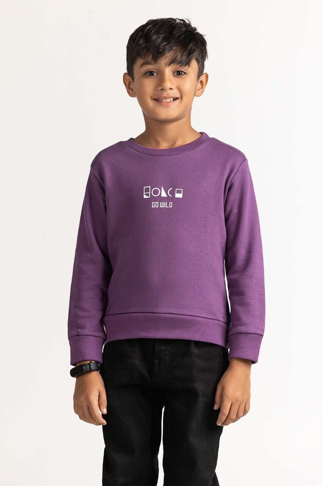 Purple Printed Sweatshirt 224-512-064