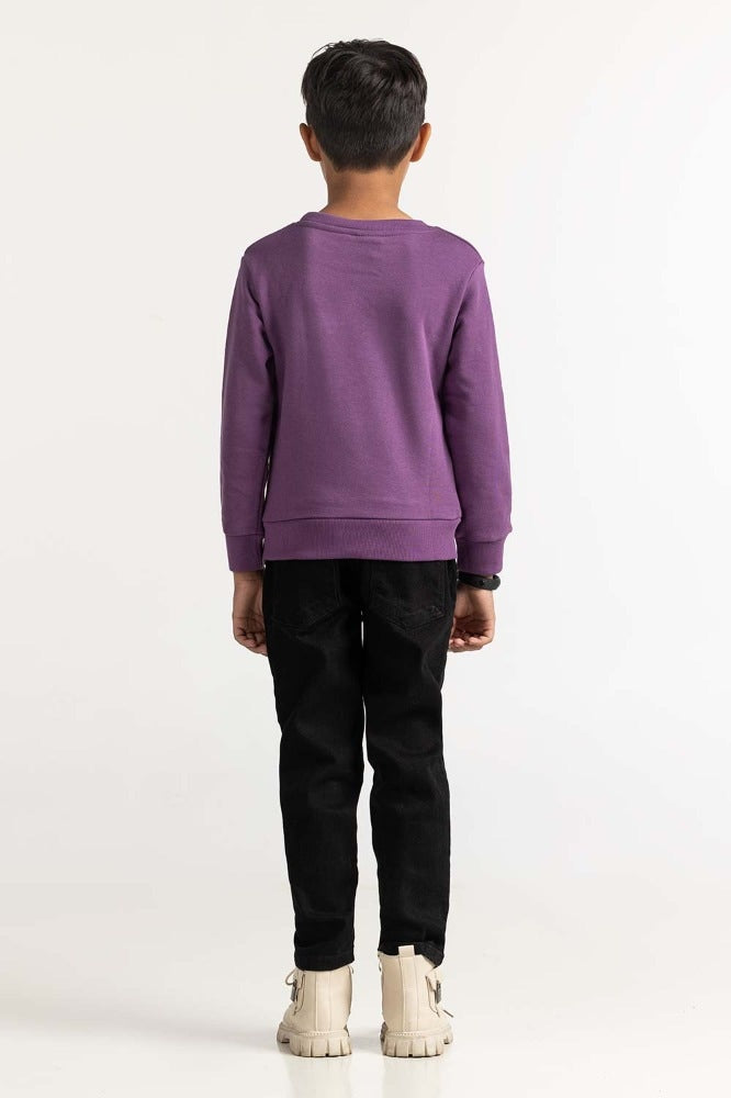 Purple Printed Sweatshirt 224-512-064