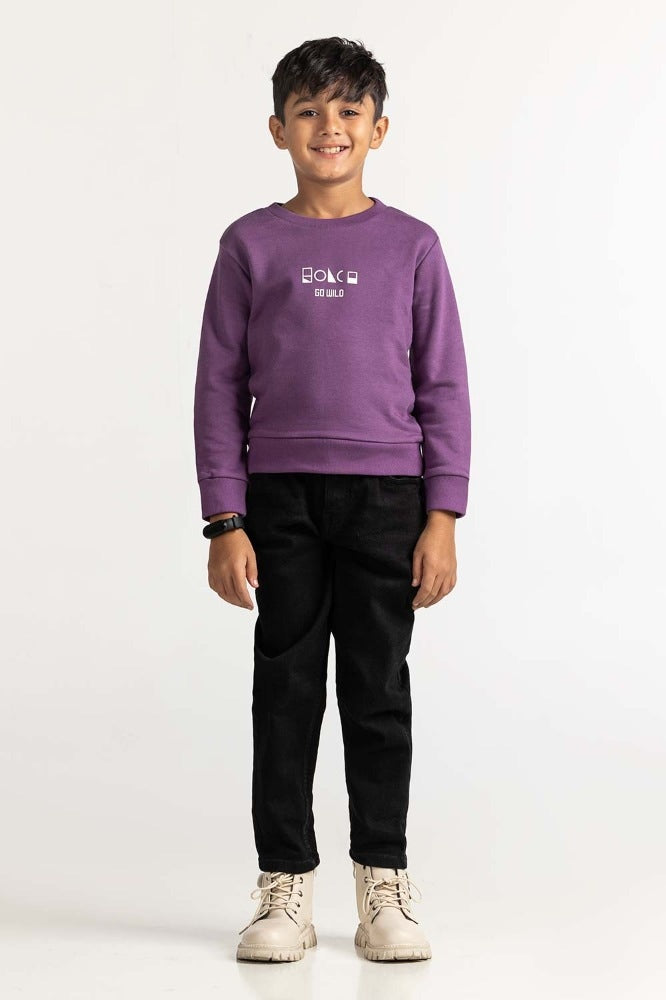 Purple Printed Sweatshirt 224-512-064