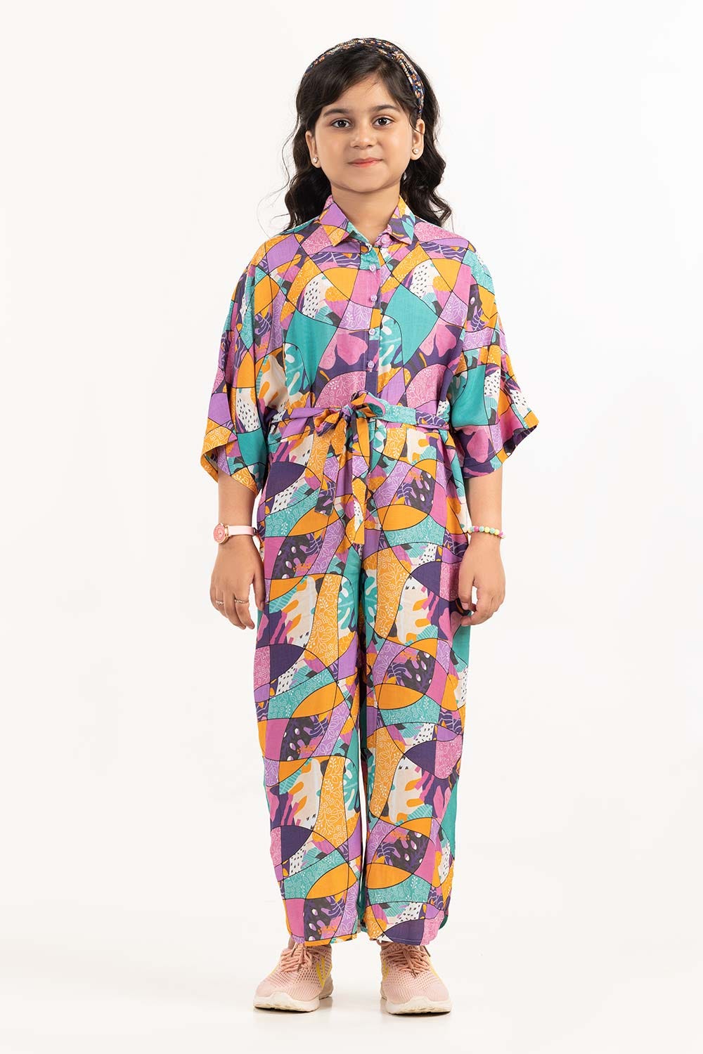 Junior Girl Purple Printed Woven Top JGWJ-2210031