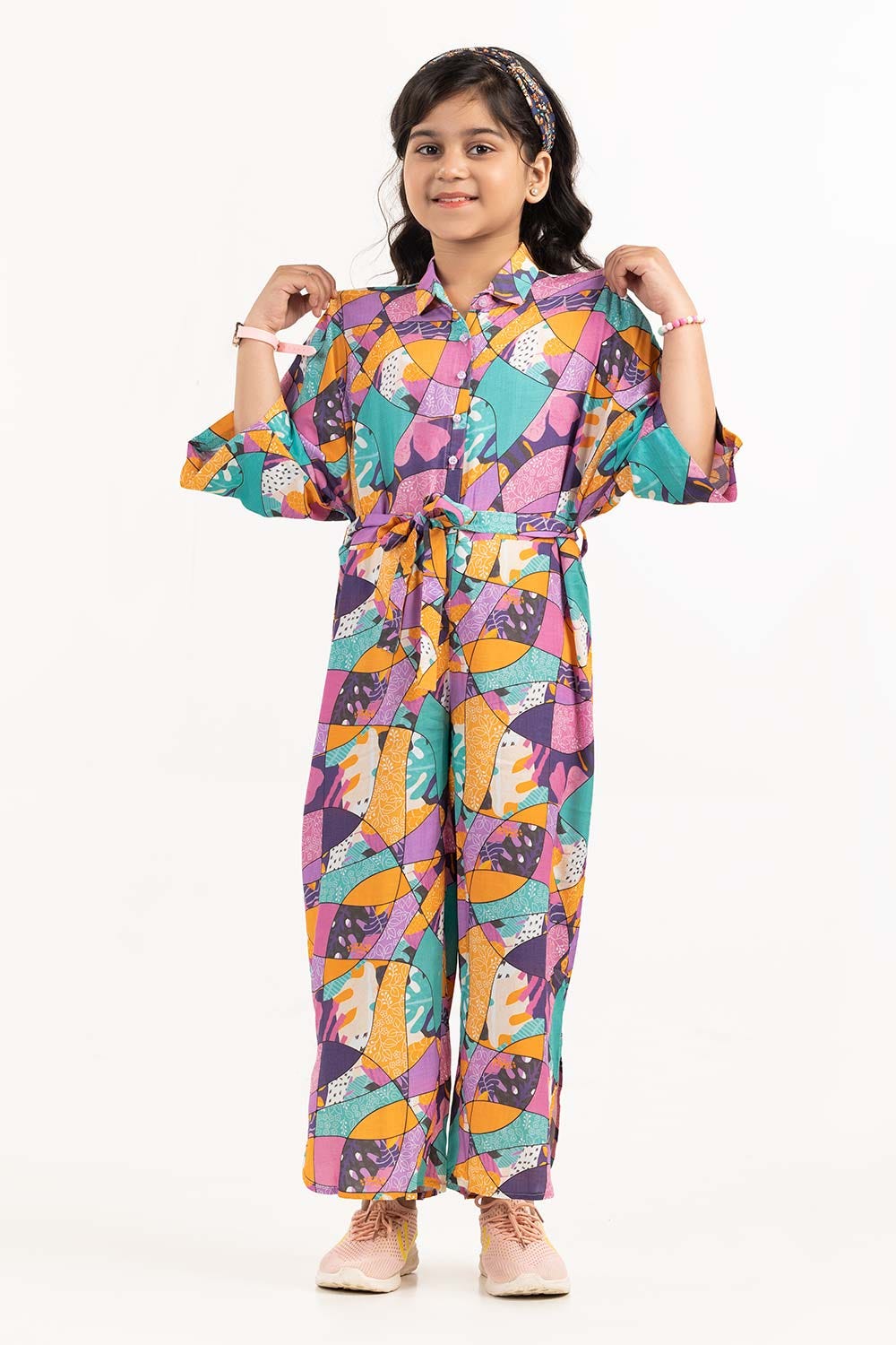 Junior Girl Purple Printed Woven Top JGWJ-2210031