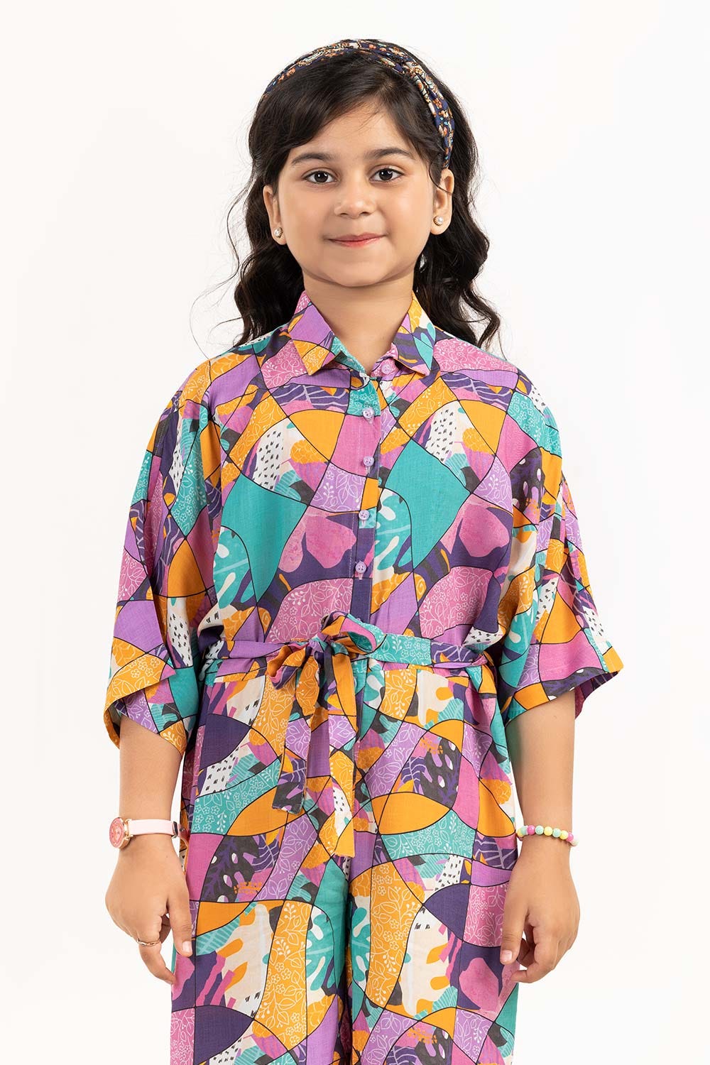 Junior Girl Purple Printed Woven Top JGWJ-2210031