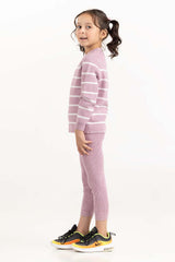 Toddler Girl Purple Striped Sweater 224-616-301