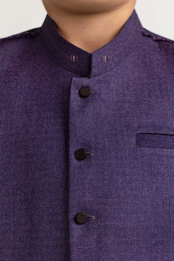 Purple Styling Waist Coat KWC-PD23-012