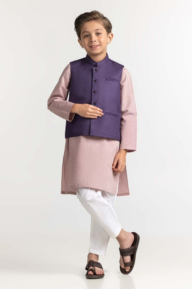 Purple Styling Waist Coat KWC-PD23-012