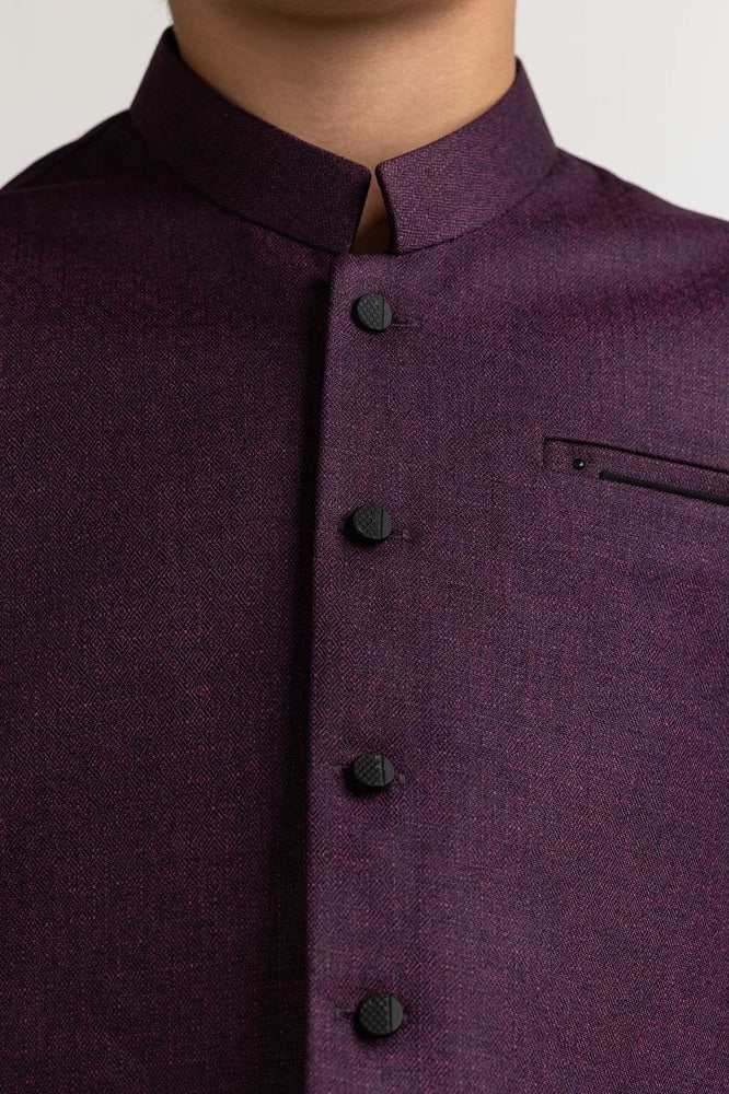 Purple Styling Waist Coat KWC-PD23-016