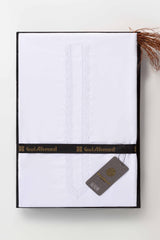 White Unstitched Fabric  EMBCollectionFD5 With Gift Box