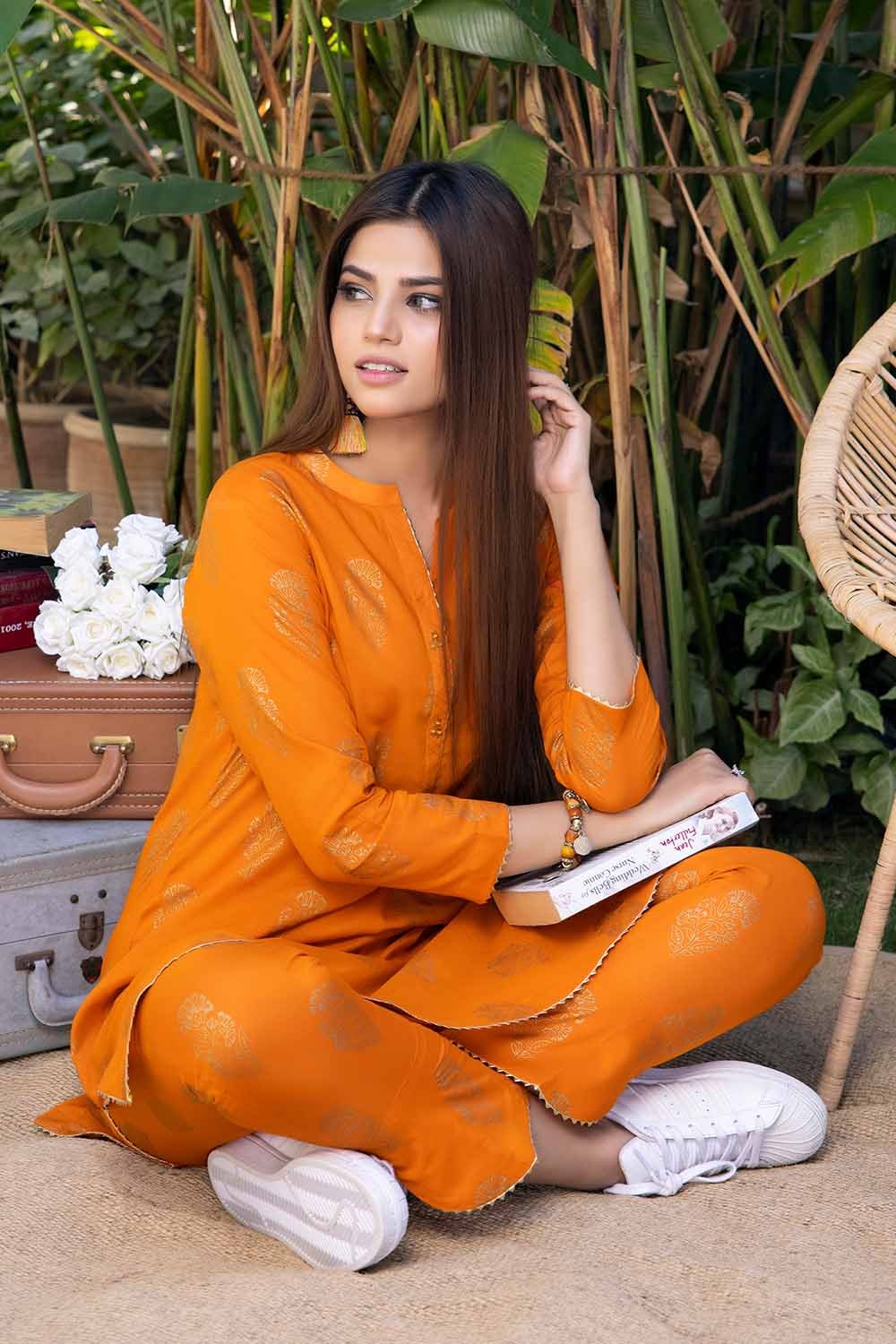 2 Piece Lawn Gold Printed Unstitched Suit TL-32040