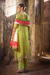 3 Piece Embroidered  Chiffon Unstitched Suit with Digital Printed Paper Cotton Dupatta FE-32032