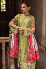 3 Piece Embroidered  Chiffon Unstitched Suit with Digital Printed Paper Cotton Dupatta FE-32032