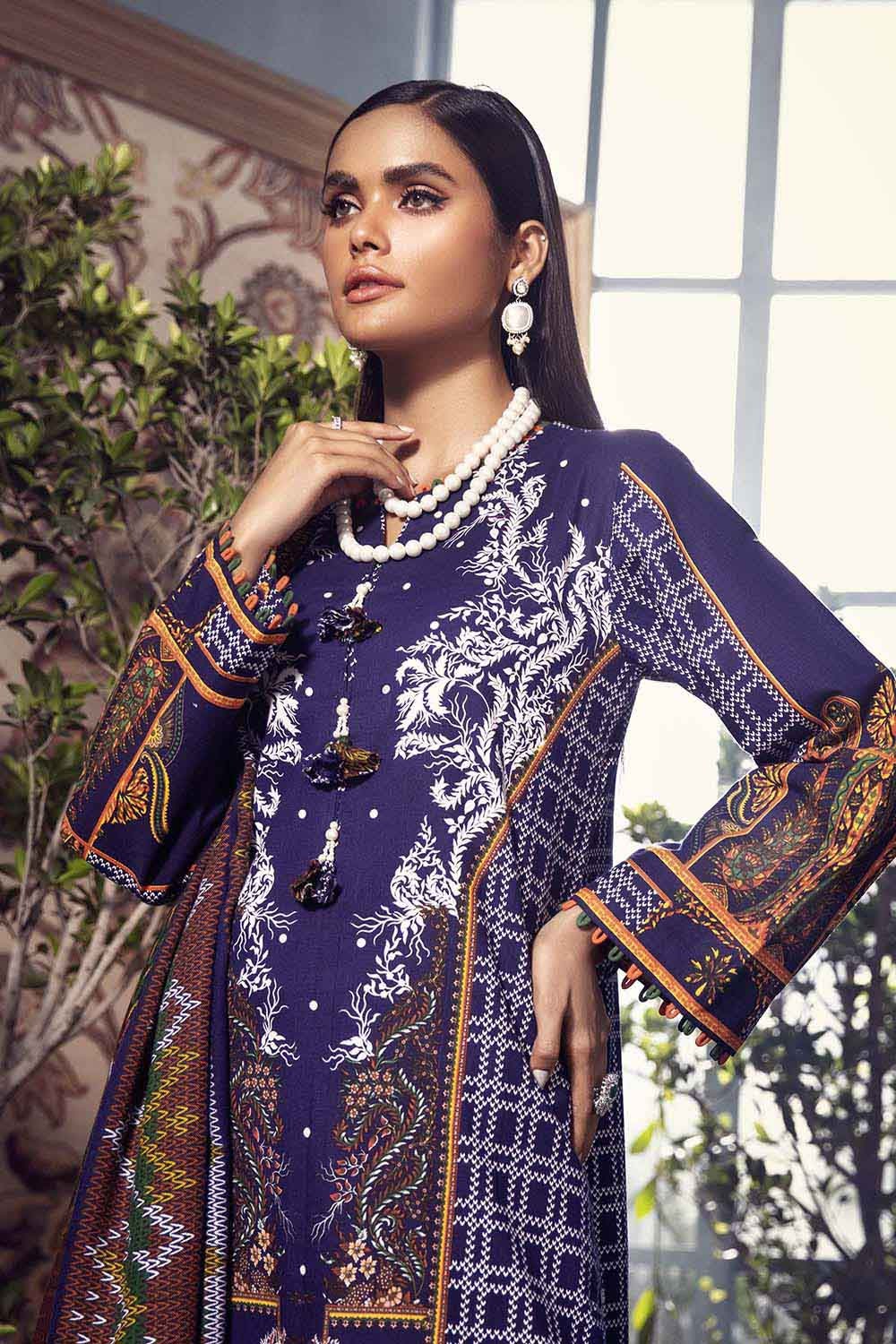 3 Piece Unstitched Printed Pashmina Shawl Suit AP-12064
