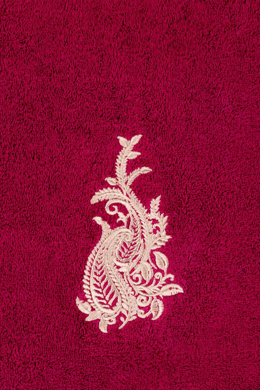 Raspberry Combed Embroidered towel