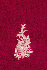 Raspberry Combed Embroidered towel