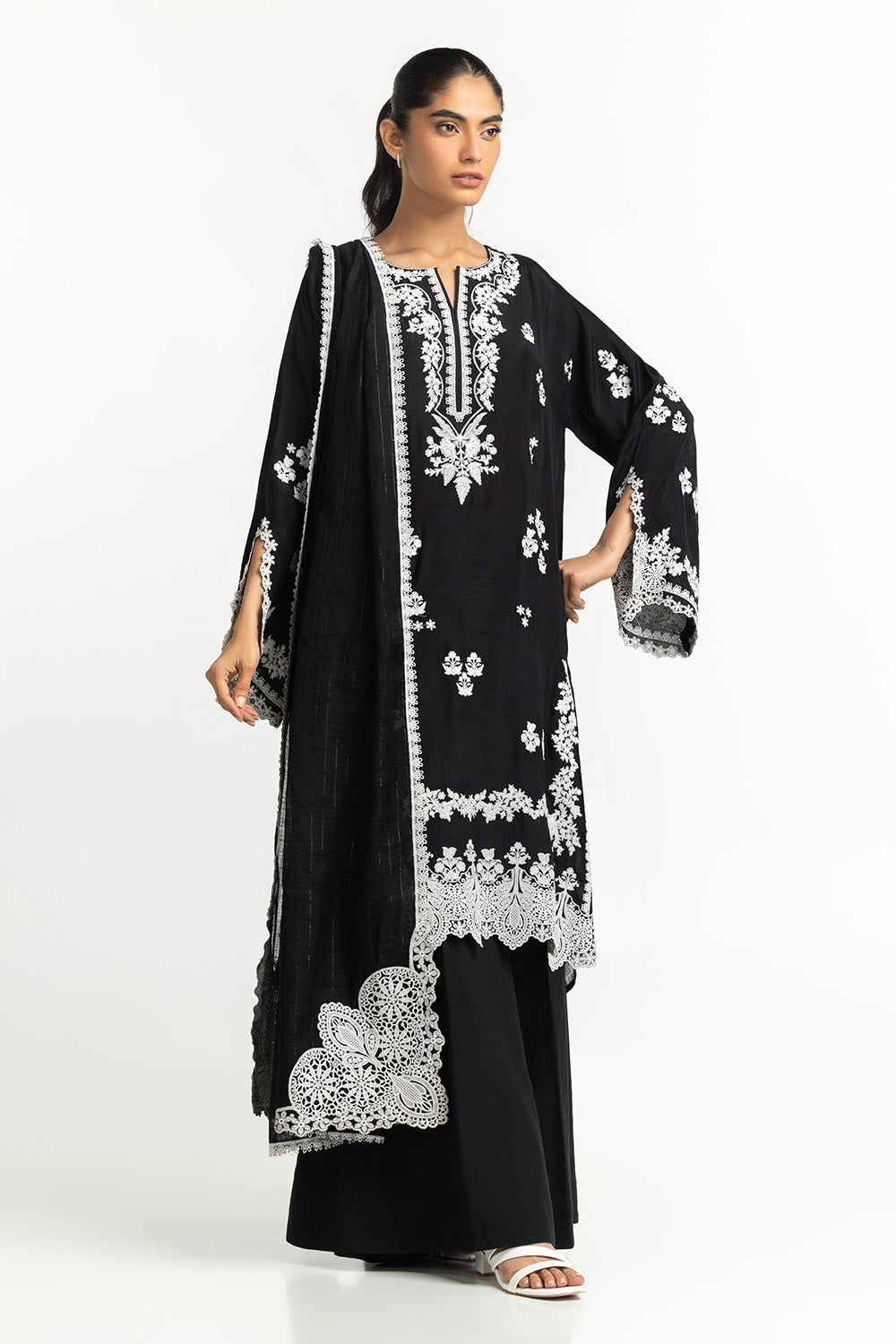 Rawsilk Embroidered Shirt And Dupatta IPSD-44325