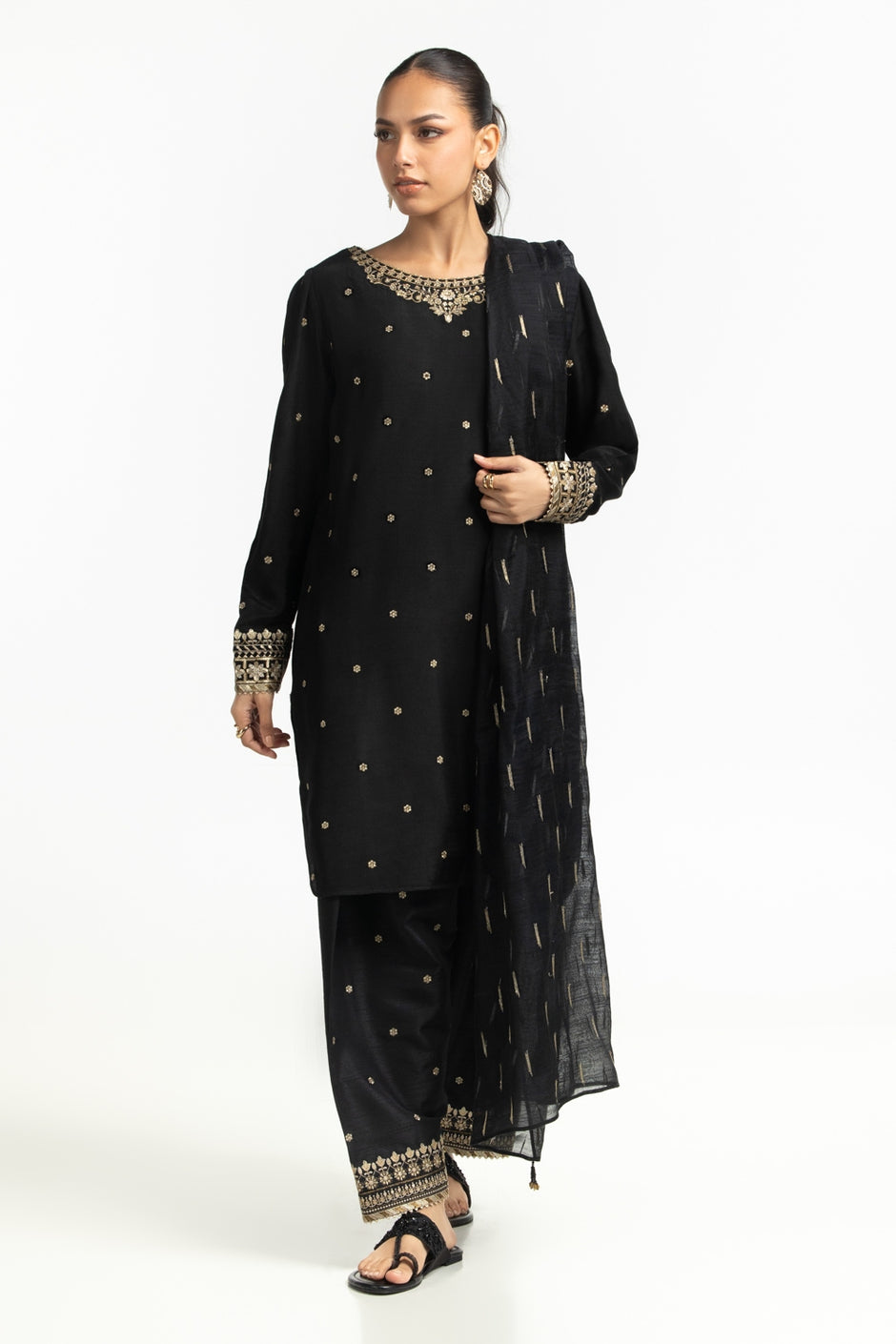 Raw Silk Embroidered Shirt And Trouser