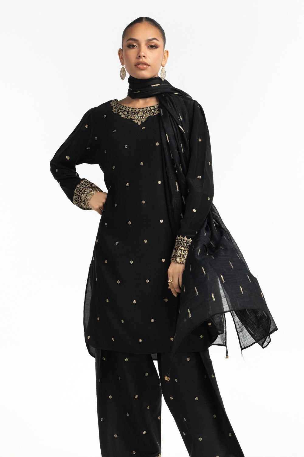 Raw Silk Embroidered Shirt And Trouser