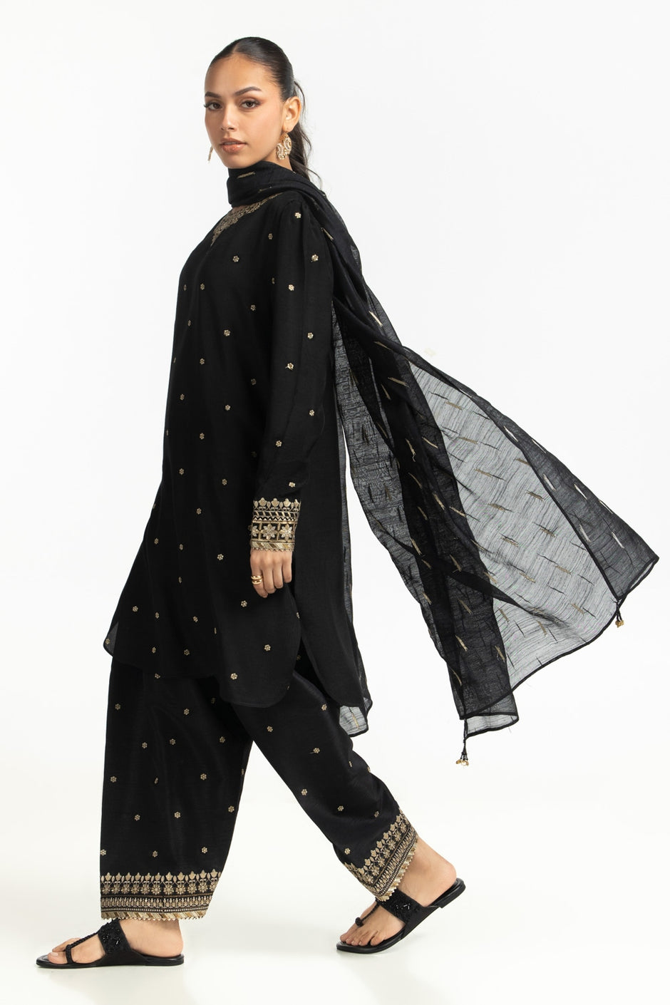 Raw Silk Embroidered Shirt And Trouser