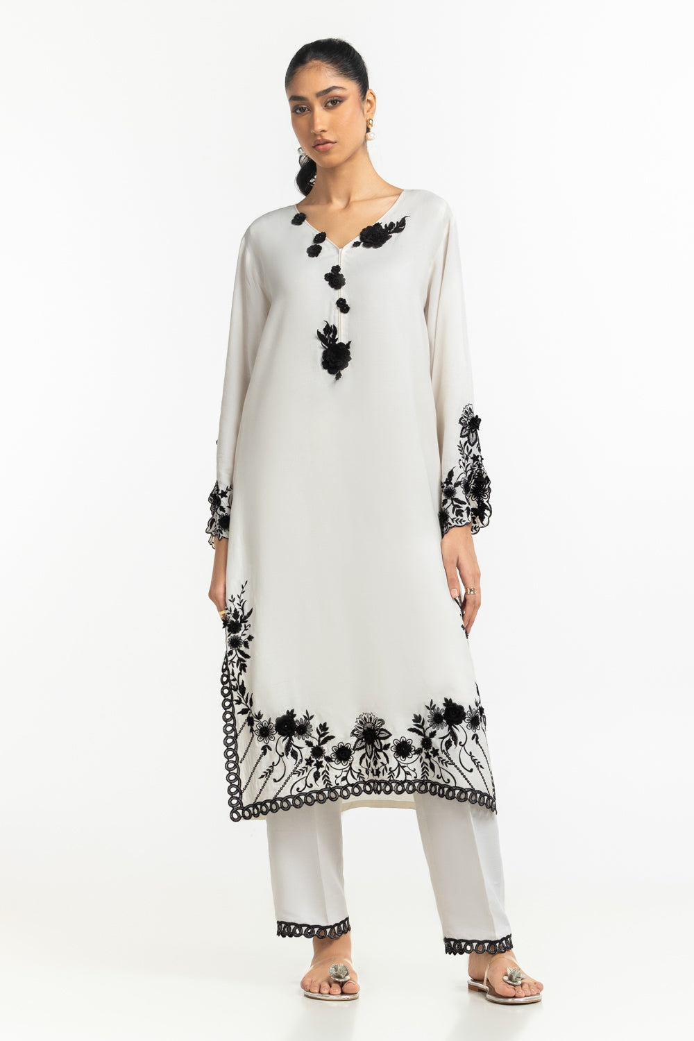 Raw Silk Embroidered Shirt And Trouser IPST-44496