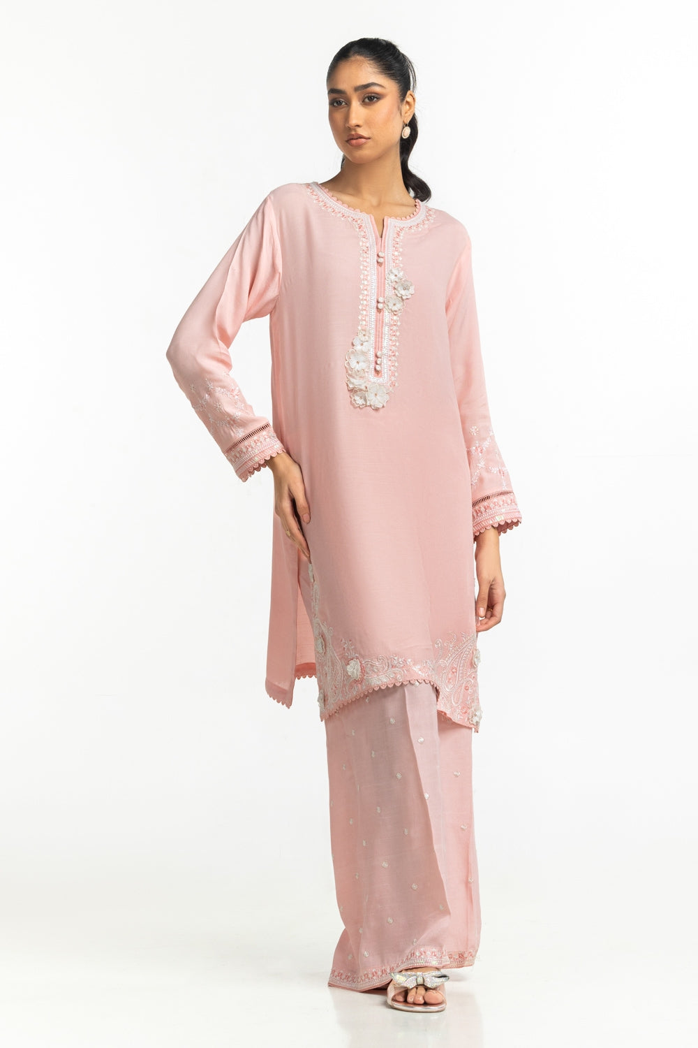 Rawsilk Embroidered Shirt And Trouser
