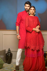 Red Hit-ex Cool JA Shirt RCG-02 Unstitched Fabric