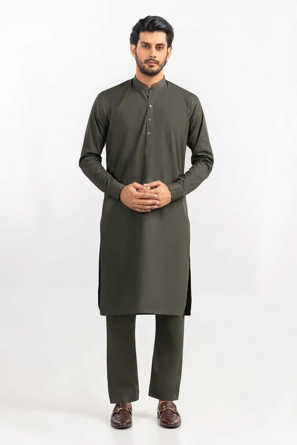 Red Gold Latha Unstitched Fabric Cotton-LF