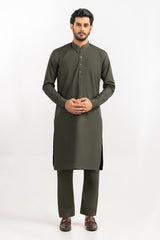 Red Gold Latha Unstitched Fabric Cotton-LF