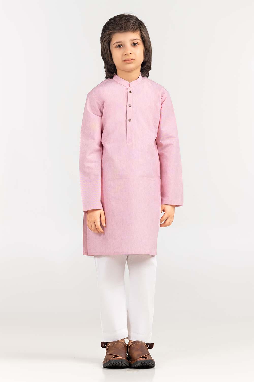 Red Basic Kids Kurta KR-KPLN22-008