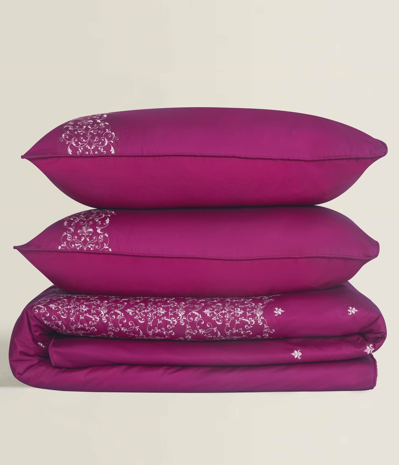 Red Bud T-400 Embroidered Quilt Cover Set