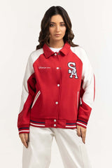 Red Knitted Jacket WM-JKT-WS23-063