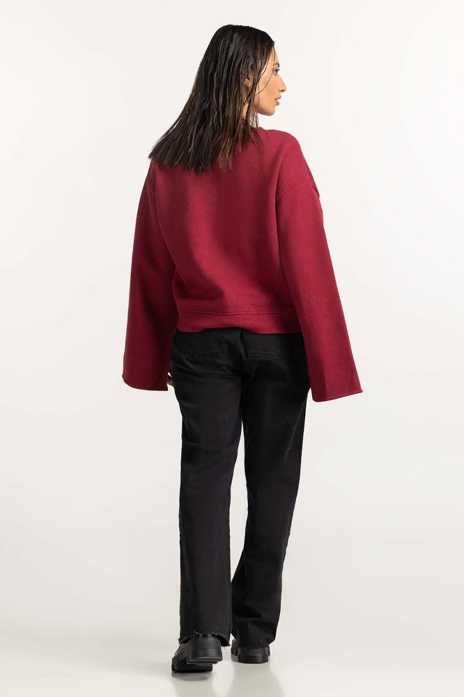 Red Knitted Sweatshirt WM-SWS-WS23-007