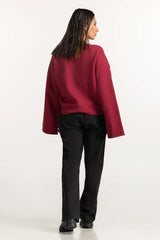 Red Knitted Sweatshirt WM-SWS-WS23-007