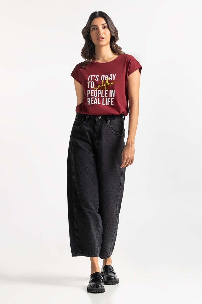 Red Printed Knit Top WM-KTP-SS24-025