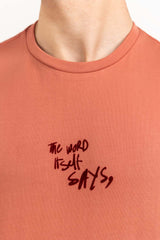 Red Wood Knit Regular T-shirt 224-113-024