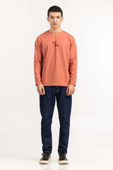 Red Wood Knit Regular T-shirt 224-113-024