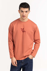 Red Wood Knit Regular T-shirt 224-113-024