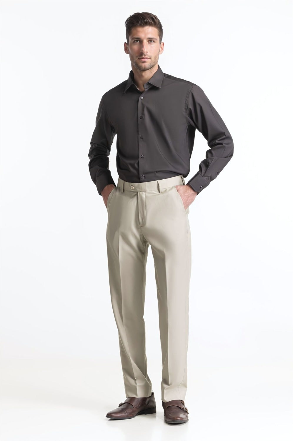 Regular Fit Blended Dress Pant MN-TR-FM23-049