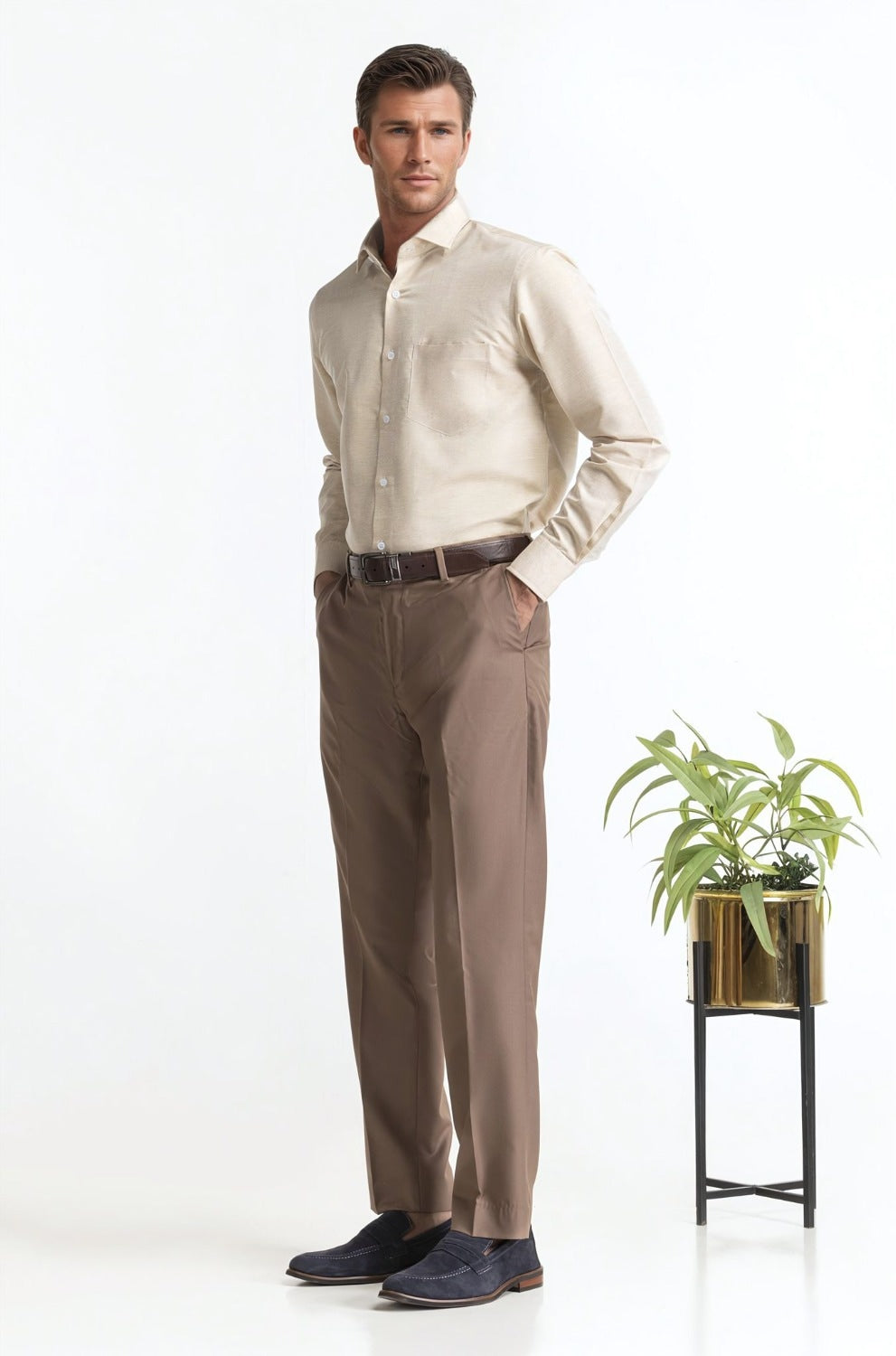 Regular Fit Blended Dress Pant MN-TR-FM23-052