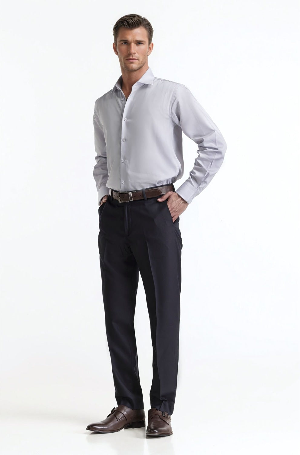 Regular Fit Blended Dress Pant MN-TR-FM23-057