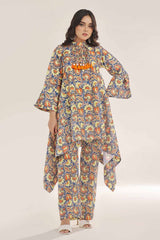 Unstitched Gold Printed Lawn Shirt SL-42037 B