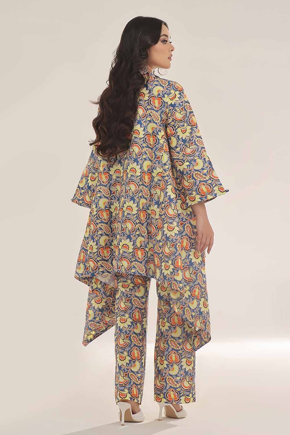 Unstitched Gold Printed Lawn Shirt SL-42037 B