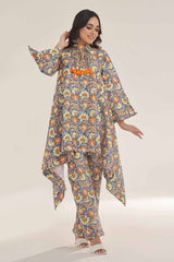 Unstitched Gold Printed Lawn Shirt SL-42037 B
