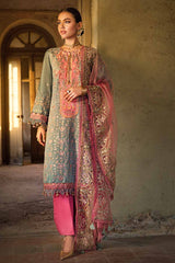 3 Piece Sequins Embroidered Khaddi Net Unstitched Suit with Sequins Embroidered Net Dupatta FE-32055