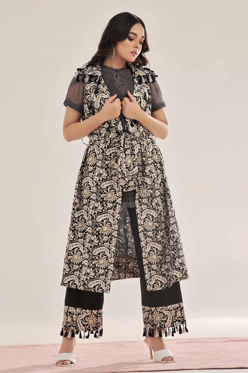 Unstitched Gold Printed Lawn Shirt SL-42039 B