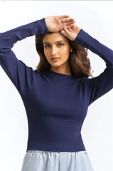 Ribbed Crew Neck Top WM-KTP-SS24-013