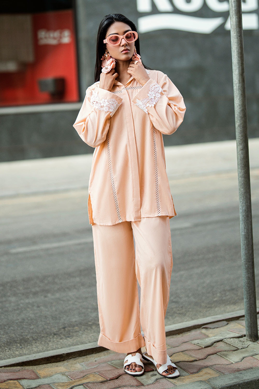 Ripple Crinkle Dyed Co-Ord Set IUSTTS-1006