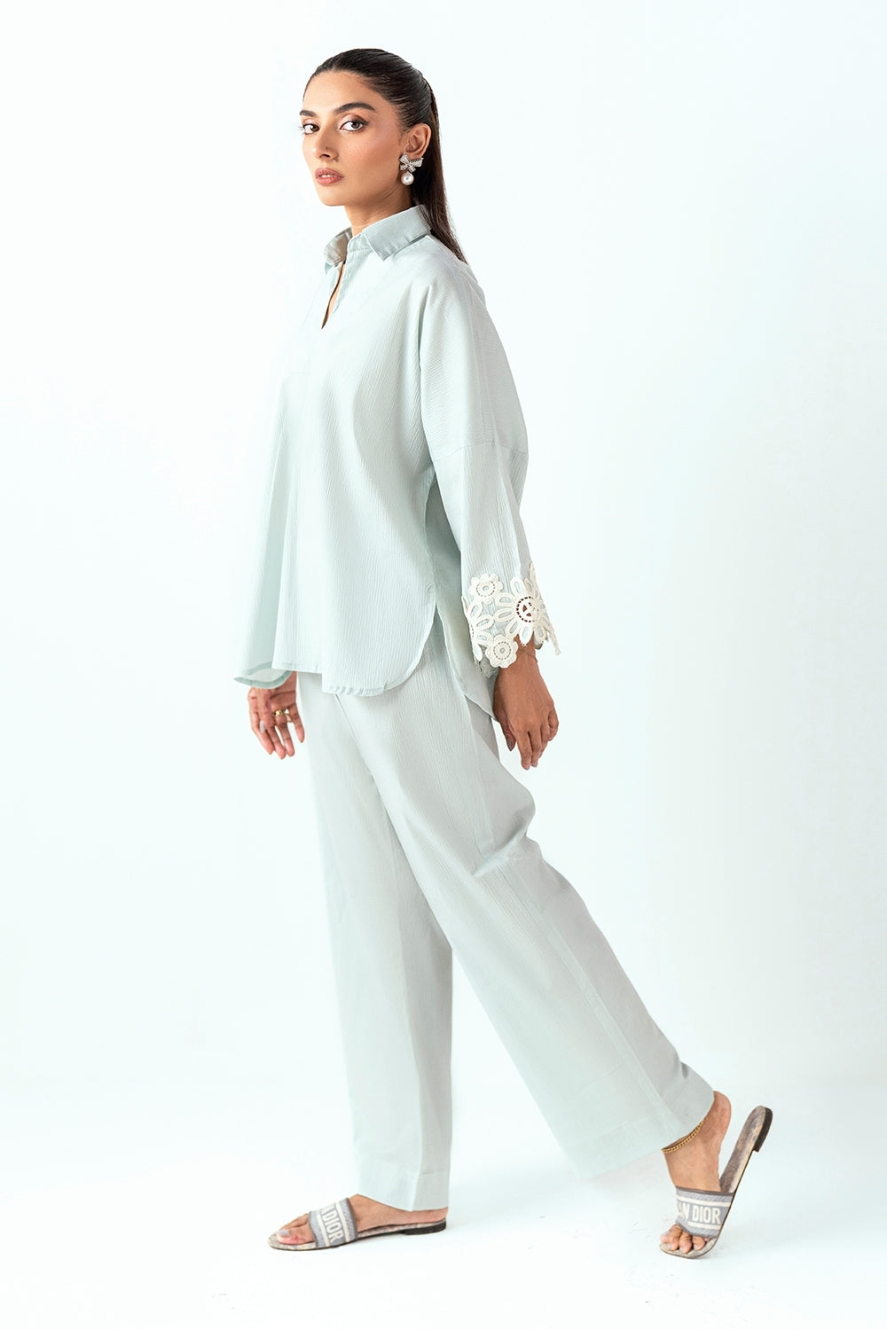 Ripple Crinkle Dyed Co-Ord Set IUSTTS-854