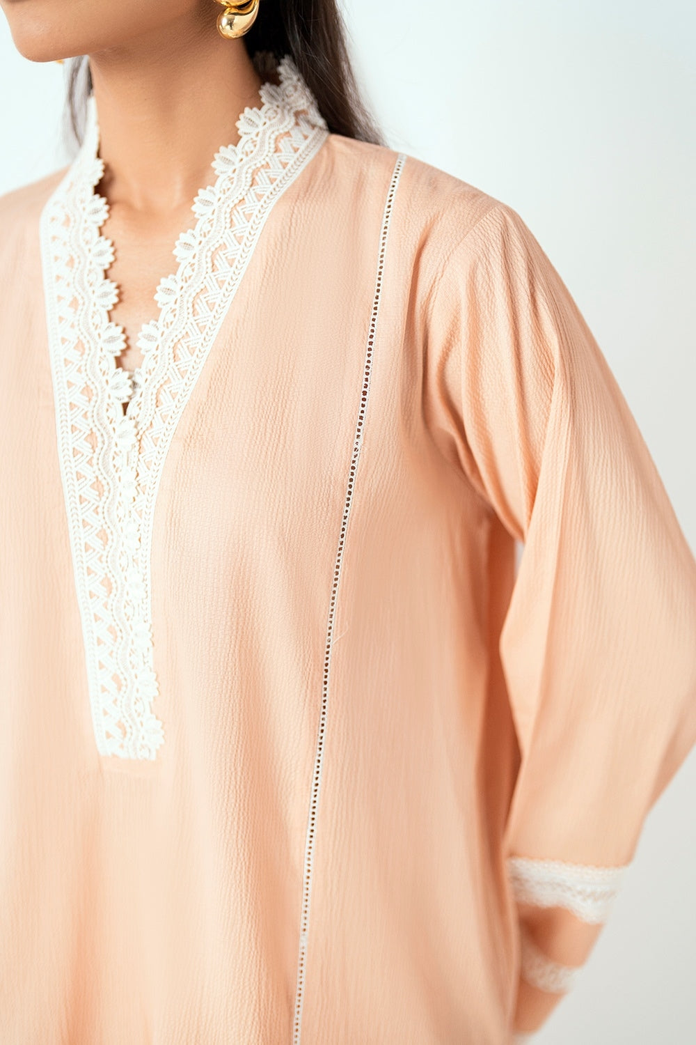 Ripple Crinkle Embellished Co-Ord Set IUSTTS-1062